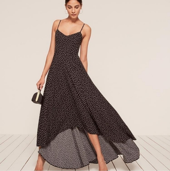 Reformation Dresses & Skirts - Reformation Women's Sorrento Black Polka Dot Whimsical Maxi Dress. Size 2